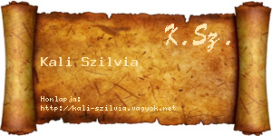 Kali Szilvia névjegykártya