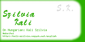 szilvia kali business card